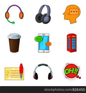 Distraction from work icons set. Cartoon set of 9 distraction from work vector icons for web isolated on white background. Distraction from work icons set, cartoon style