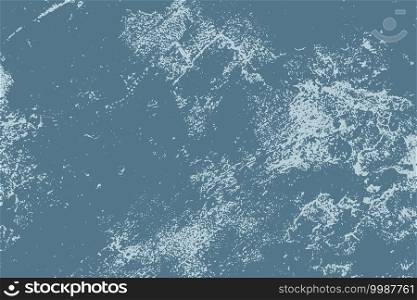 Distress blue urban used texture. Brushed paint cover. Empty aging design element. Grunge rough dirty background. Overlay aged grainy messy template. Renovate wall frame grimy backdrop. EPS10 vector. Distress Blue Background