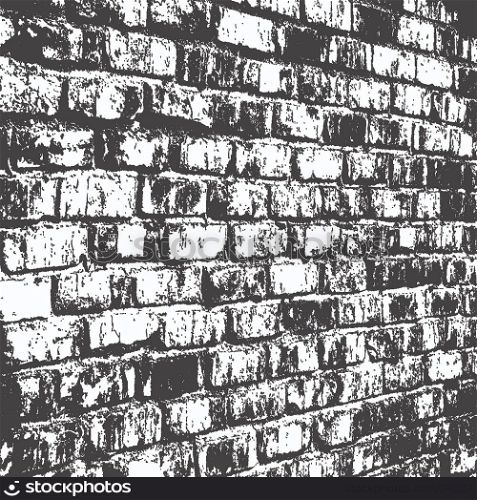 Distress Brick Wall Overlay Grunge Texture. Emty design element. EPS10 vector.