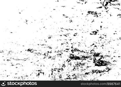 Distressed black overlay texture. Grunge dark messy background. Dirty empty cover template. Ink brushed renovate wall backdrop. Insane aging design element. EPS10 vector.
