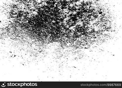 Distressed black overlay texture. Grunge dark messy background. Dirty empty cover template. Ink brushed renovate wall backdrop. Insane aging design element. EPS10 vector.
