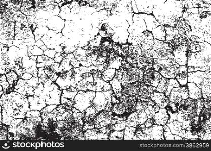 Distressed Cracked Paint Overlay Texture. EPS10 vector.