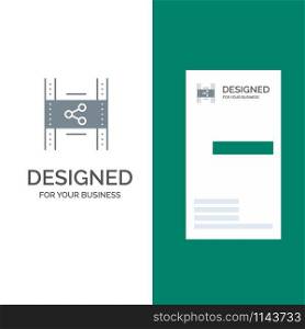 Distribution, Film, Movie, P2p, Share Grey Logo Design and Business Card Template