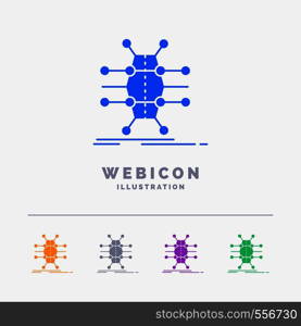 Distribution, grid, infrastructure, network, smart 5 Color Glyph Web Icon Template isolated on white. Vector illustration. Vector EPS10 Abstract Template background