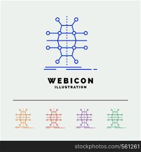 Distribution, grid, infrastructure, network, smart 5 Color Line Web Icon Template isolated on white. Vector illustration. Vector EPS10 Abstract Template background