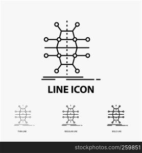 Distribution, grid, infrastructure, network, smart Icon in Thin, Regular and Bold Line Style. Vector illustration