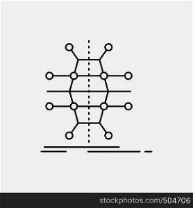 Distribution, grid, infrastructure, network, smart Line Icon. Vector isolated illustration. Vector EPS10 Abstract Template background