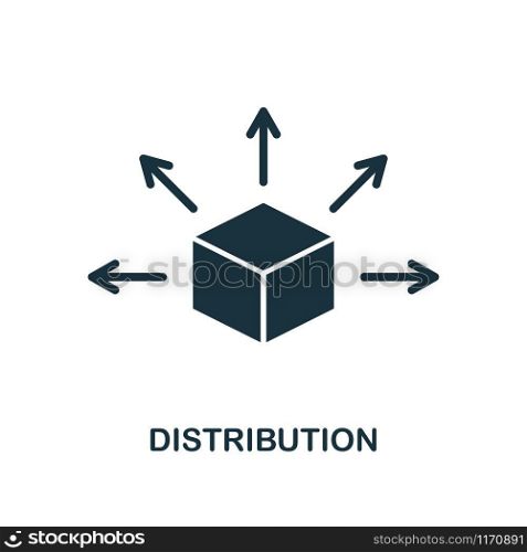 Distribution icon. Monochrome style design from blockchain collection. UX and UI. Pixel perfect distribution icon. For web design, apps, software, printing usage.. Distribution icon. Monochrome style design from blockchain icon collection. UI and UX. Pixel perfect distribution icon. For web design, apps, software, print usage.