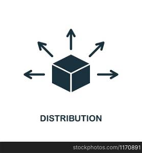 Distribution icon. Monochrome style design from blockchain collection. UX and UI. Pixel perfect distribution icon. For web design, apps, software, printing usage.. Distribution icon. Monochrome style design from blockchain icon collection. UI and UX. Pixel perfect distribution icon. For web design, apps, software, print usage.