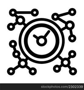 distribution of time across projects line icon vector. distribution of time across projects sign. isolated contour symbol black illustration. distribution of time across projects line icon vector illustration