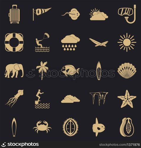 Dive icons set. Simple set of 25 dive vector icons for web for any design. Dive icons set, simple style