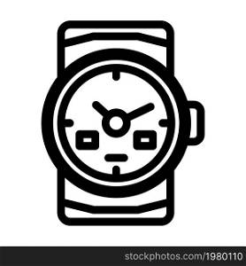 diver watches line icon vector. diver watches sign. isolated contour symbol black illustration. diver watches line icon vector illustration