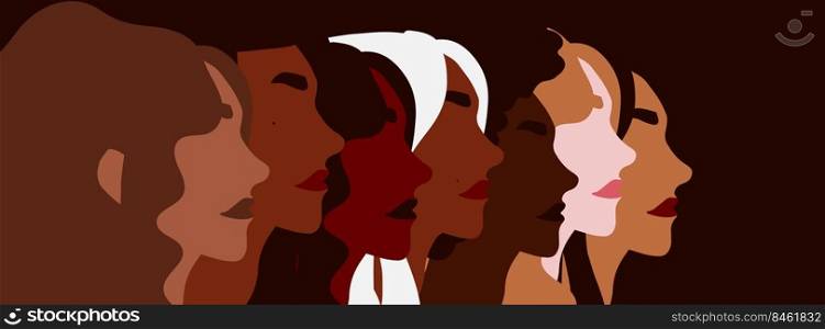 Diverse group of women illustration. Diversity and equality concept vector.. Diverse group of women illustration. Diversity and equality concept.