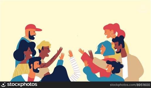 Diverse multi ethnic friend group young people vector image