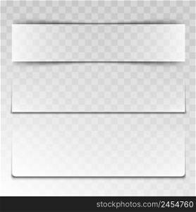 Divider Shadow Of Button Or Banner Set Vector. Divider Border Effect Ornament Of Promotional And Advertising Message. Invitation Sheet Frame Decoration Transparent Template 3d Illustrations. Divider Shadow Of Button Or Banner Set Vector