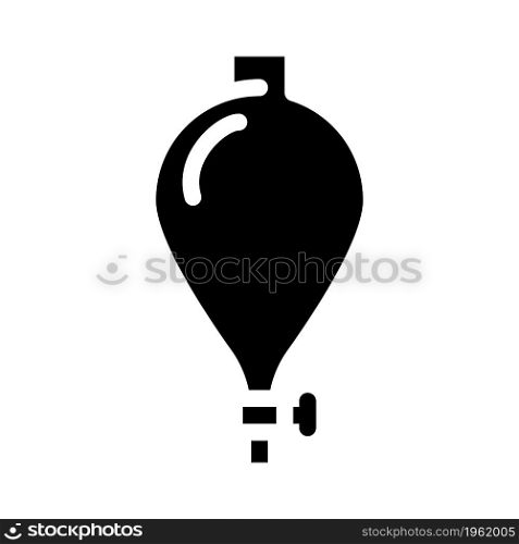 dividing funnel lab tool glyph icon vector. dividing funnel lab tool sign. isolated contour symbol black illustration. dividing funnel lab tool glyph icon vector illustration