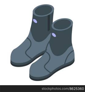 Diving boots icon isometric vector. Water deep. Swim suit. Diving boots icon isometric vector. Water deep