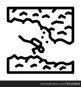 diving in rocks and caves line icon vector. diving in rocks and caves sign. isolated contour symbol black illustration. diving in rocks and caves line icon vector illustration