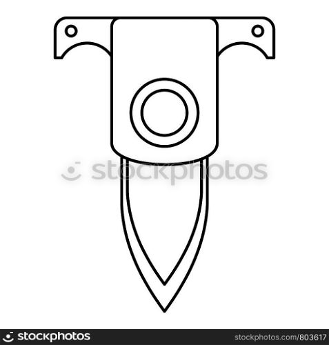 Diving knife icon. Outline diving knife vector icon for web design isolated on white background. Diving knife icon, outline style