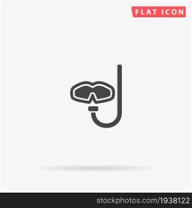 Diving Mask flat vector icon. Glyph style sign. Simple hand drawn illustrations symbol for concept infographics, designs projects, UI and UX, website or mobile application.. Diving Mask flat vector icon