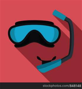 Diving mask icon. Flat illustration of diving mask vector icon for web design. Diving mask icon, flat style