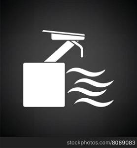 Diving stand icon. Black background with white. Vector illustration.