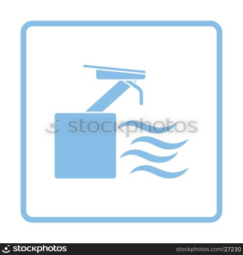 Diving stand icon. Blue frame design. Vector illustration.