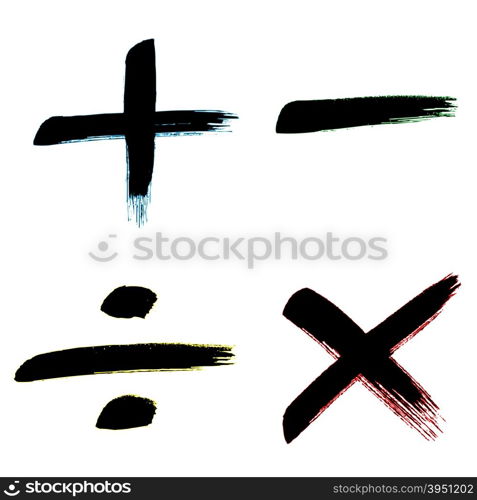 Division, minus, plus, multiplication sign. Vector illustration saved in 10 eps