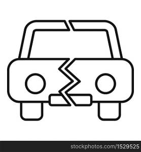 Divorce car separation icon. Outline divorce car separation vector icon for web design isolated on white background. Divorce car separation icon, outline style