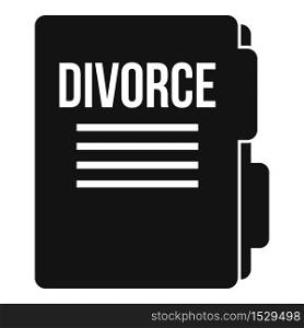 Divorce folder icon. Simple illustration of divorce folder vector icon for web design isolated on white background. Divorce folder icon, simple style