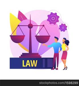 Divorce lawyer service abstract concept vector illustration. Family lawyer, divorce process, legal service consultation, law firm aid, child support, life estate deeds advice abstract metaphor.. Divorce lawyer service abstract concept vector illustration.