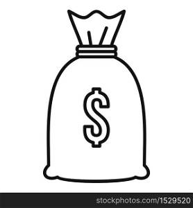 Divorce money bag icon. Outline divorce money bag vector icon for web design isolated on white background. Divorce money bag icon, outline style