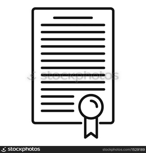 Divorce resolution document icon. Outline divorce resolution document vector icon for web design isolated on white background. Divorce resolution document icon, outline style