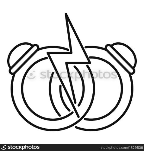 Divorce wedding rings icon. Outline divorce wedding rings vector icon for web design isolated on white background. Divorce wedding rings icon, outline style