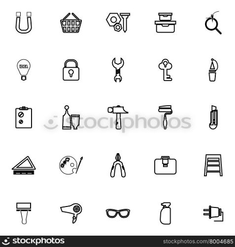 DIY line icons on white background, stock vector