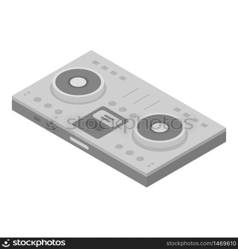 Dj concert deck icon. Isometric of dj concert deck vector icon for web design isolated on white background. Dj concert deck icon, isometric style