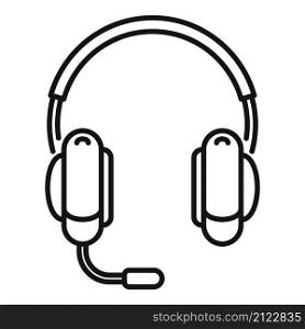Dj headset icon outline vector. Customer headphone. Phone center. Dj headset icon outline vector. Customer headphone