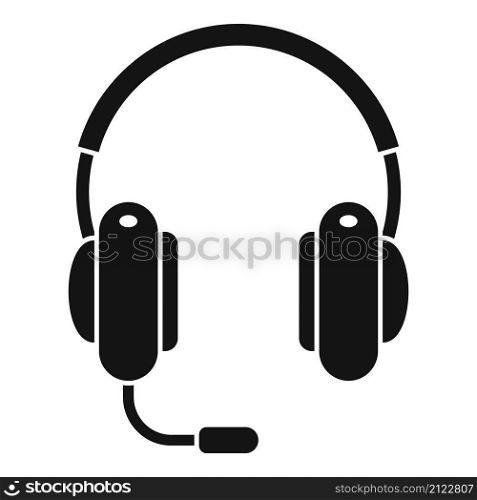 Dj headset icon simple vector. Customer headphone. Phone center. Dj headset icon simple vector. Customer headphone