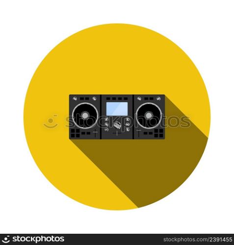 DJ Icon. Editable Bold Outline With Color Fill Design. Vector Illustration.