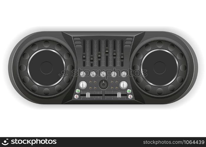 dj panel console sound mixer vector illustration isolated on white background