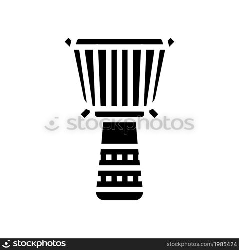 djembe drum instrument glyph icon vector. djembe drum instrument sign. isolated contour symbol black illustration. djembe drum instrument glyph icon vector illustration