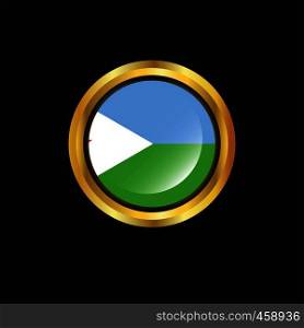 Djibouti flag Golden button