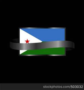 Djibouti flag Ribbon banner design