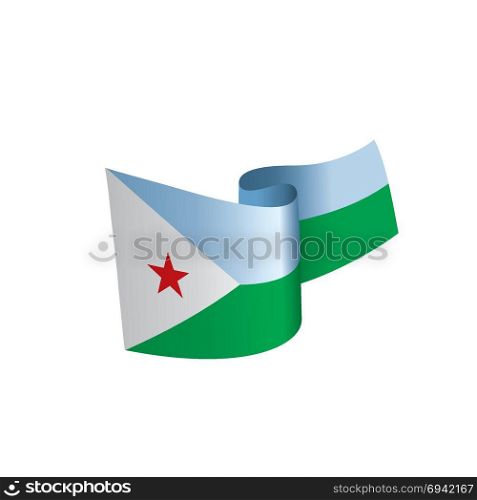 Djibouti flag, vector illustration. Djibouti flag, vector illustration on a white background