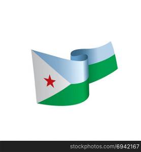 Djibouti flag, vector illustration. Djibouti flag, vector illustration on a white background