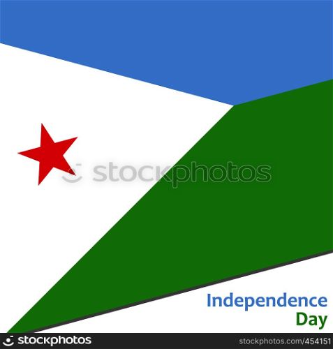 Djibouti independence day with flag vector illustration for web. Djibouti independence day