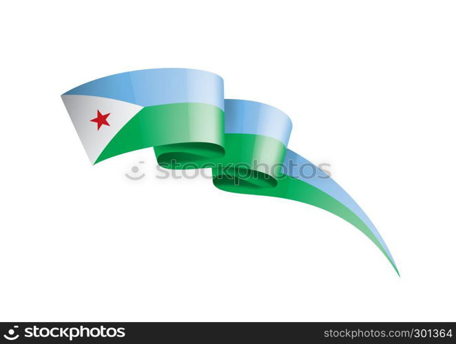 Djibouti national flag, vector illustration on a white background. Djibouti flag, vector illustration on a white background