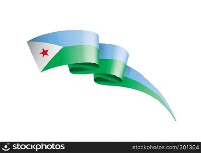 Djibouti national flag, vector illustration on a white background. Djibouti flag, vector illustration on a white background