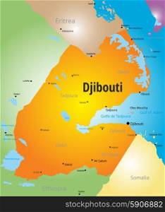 Djibouti . Vector color map of Djibouti country