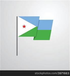 Djibouti waving Flag design vector